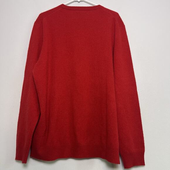 Club Room Men's 100% Cashmere Red Crew Neck Sweater Sz XL Holiday Quite Luxury - Picture 9 of 10
